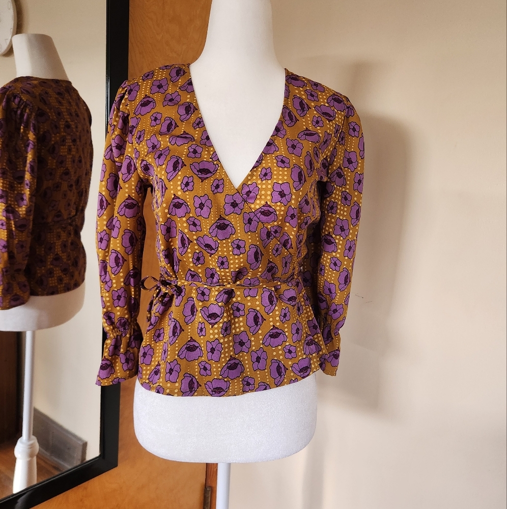 Nasty Gal Floral Wrap Top